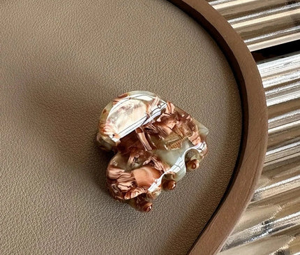 3.5cm Small Hairclaw Acetate  Hair Crabs for Girls Cute Heart Shaped Hairclips Children Women Hair Accessories Floral