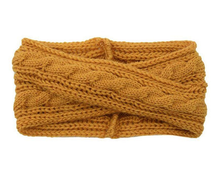 Bandeau Tricoté en Laine Moutarde