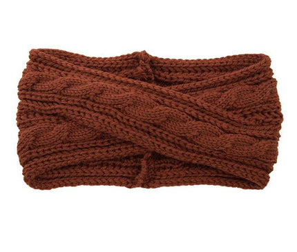 Bandeau Tricoté en Laine Brique