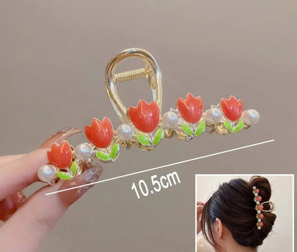 New Sweet Flower Durian Hair Claw Clip Ponytail Grab Hair Clips Shark Clip Woman Hairpins For Girl Hair Accessories Headdress S-20
