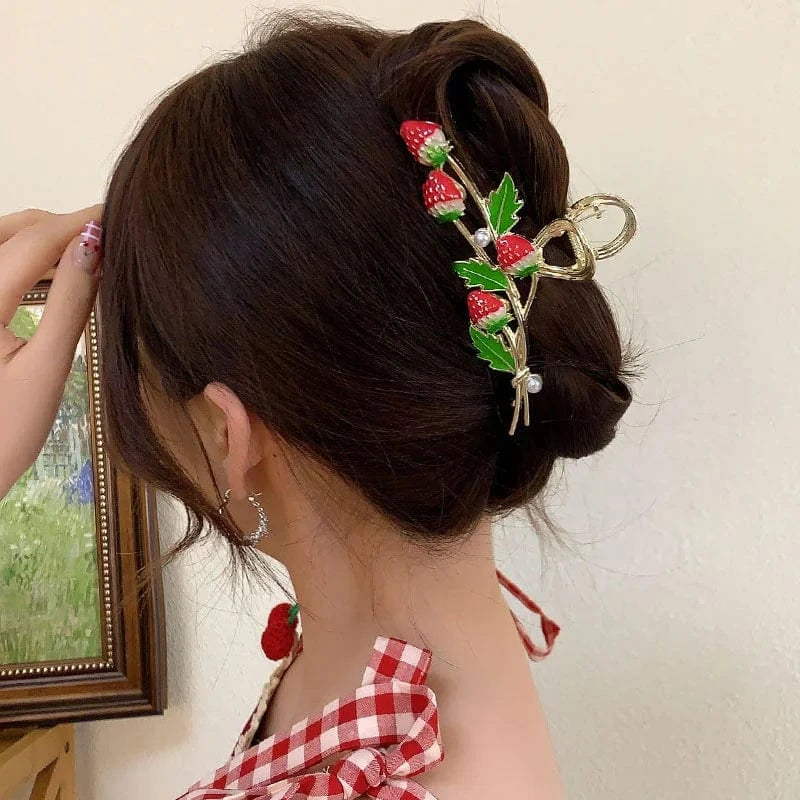 New Sweet Flower Durian Hair Claw Clip Ponytail Grab Hair Clips Shark Clip Woman Hairpins For Girl Hair Accessories Headdress