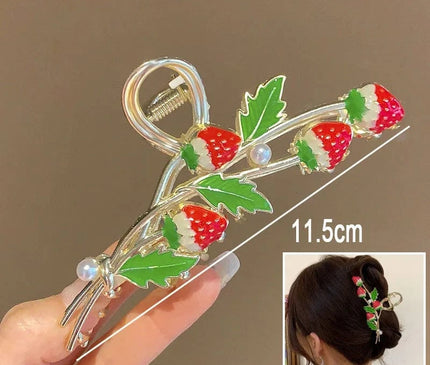 New Sweet Flower Durian Hair Claw Clip Ponytail Grab Hair Clips Shark Clip Woman Hairpins For Girl Hair Accessories Headdress S-3