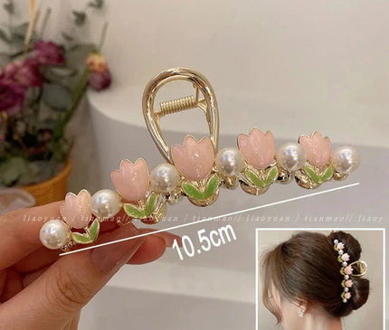 New Sweet Flower Durian Hair Claw Clip Ponytail Grab Hair Clips Shark Clip Woman Hairpins For Girl Hair Accessories Headdress S-21