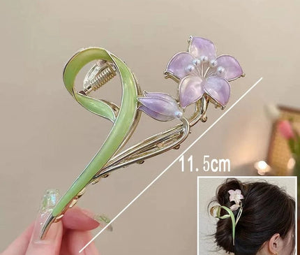 New Sweet Flower Durian Hair Claw Clip Ponytail Grab Hair Clips Shark Clip Woman Hairpins For Girl Hair Accessories Headdress S-15