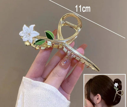 New Sweet Flower Durian Hair Claw Clip Ponytail Grab Hair Clips Shark Clip Woman Hairpins For Girl Hair Accessories Headdress S-4