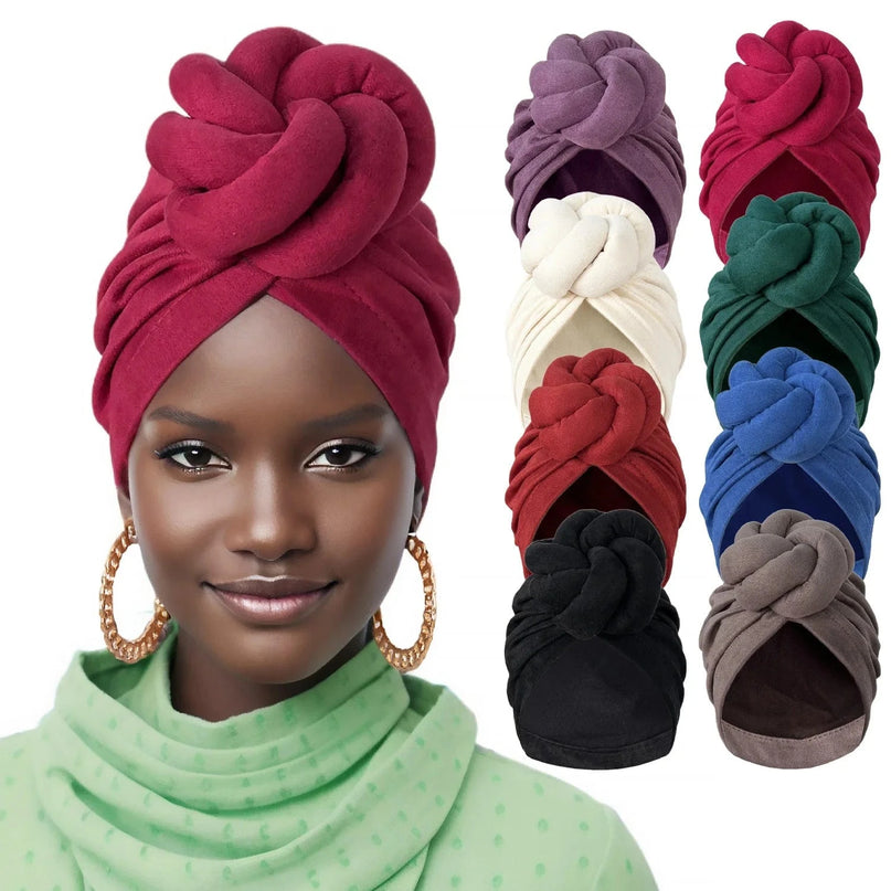 African Style Women Large 3D Flower Turban Hat Headwrap Beanie Hat Mujer Bandanas Headcover Chemo Cap Muslim Hair Accessories