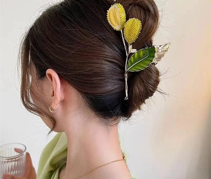 New Sweet Flower Durian Hair Claw Clip Ponytail Grab Hair Clips Shark Clip Woman Hairpins For Girl Hair Accessories Headdress
