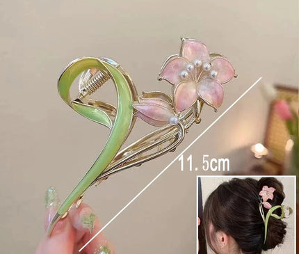 New Sweet Flower Durian Hair Claw Clip Ponytail Grab Hair Clips Shark Clip Woman Hairpins For Girl Hair Accessories Headdress S-13