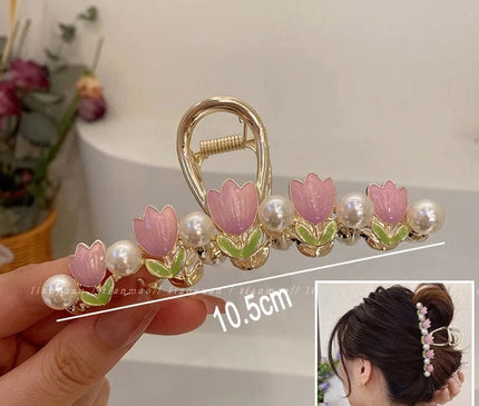 New Sweet Flower Durian Hair Claw Clip Ponytail Grab Hair Clips Shark Clip Woman Hairpins For Girl Hair Accessories Headdress S-19