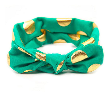 Bandeau Bébé Effet Noué Vert