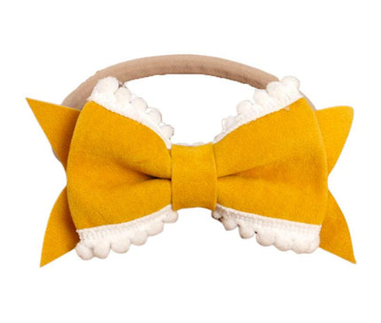 Bandeau Bébé Nœud Chic Jaune