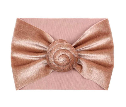 Bandeau Velours Bébé Fille Bois de Rose