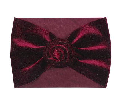 Bandeau Velours Bébé Fille Bordeaux