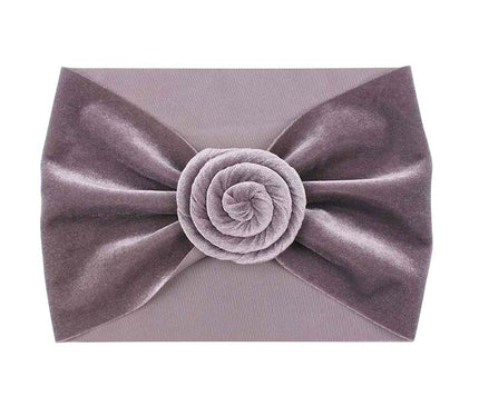 Bandeau Velours Bébé Fille Gris