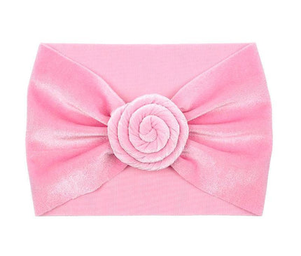 Bandeau Velours Bébé Fille Rose