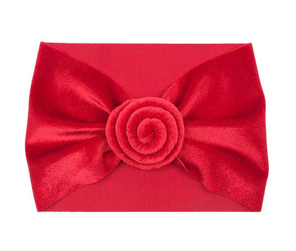 Bandeau Velours Bébé Fille Rouge