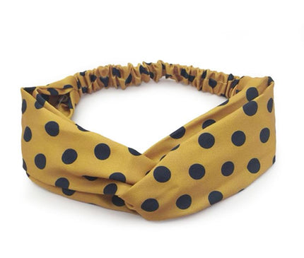 Bandeau à Pois Jaune Satin