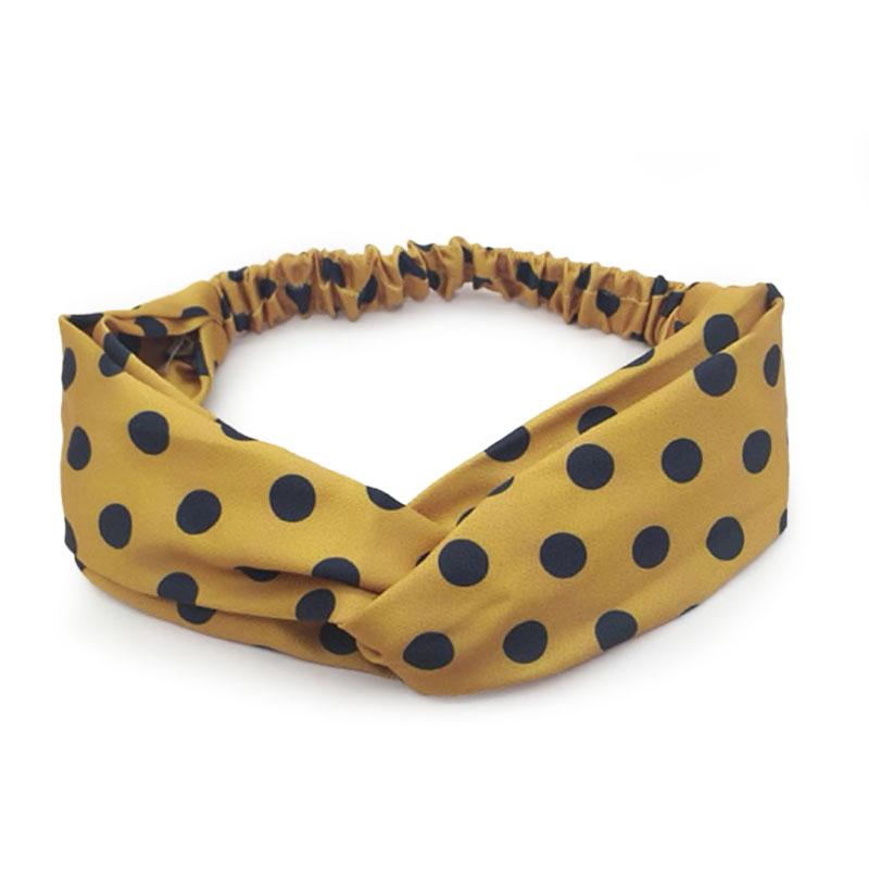 Bandeau à Pois Jaune Satin