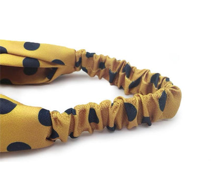 Bandeau à Pois Jaune Satin