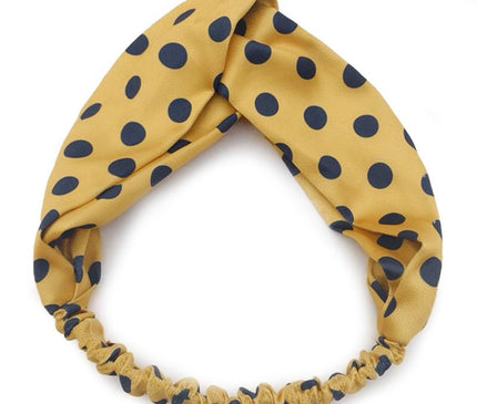 Bandeau à Pois Jaune Satin