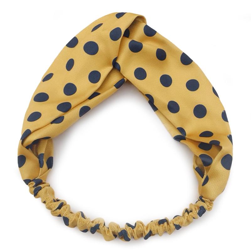 Bandeau à Pois Jaune Satin