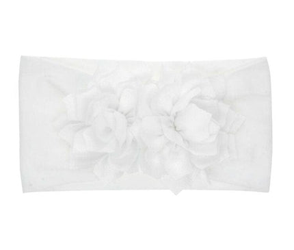 Bandeau Floral Fille Bébé Blanc