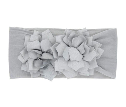Bandeau Floral Fille Bébé Gris