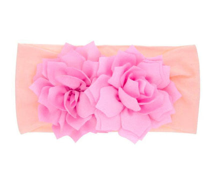 Bandeau Floral Fille Bébé Rose Poudre