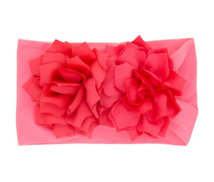 Bandeau Floral Fille Bébé Rose