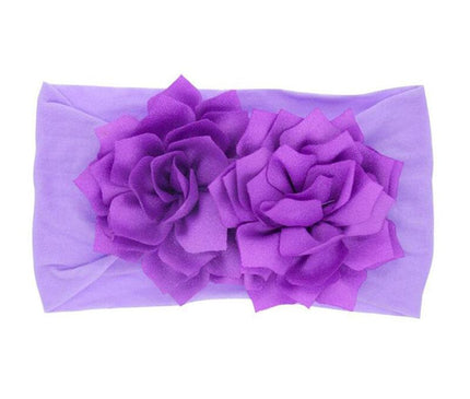 Bandeau Floral Fille Bébé Mauve