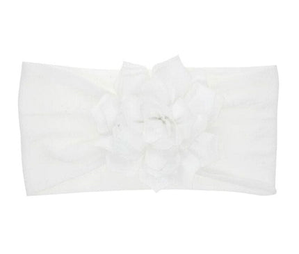 Bandeau Floral Bébé Gris Blanc