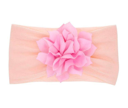 Bandeau Floral Bébé Gris Rose Poudre