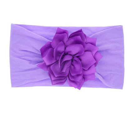 Bandeau Floral Bébé Gris Mauve