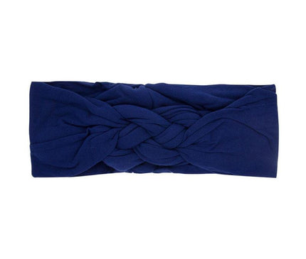 Bandeau Tressé Doux pour Bébés Bleu Marine