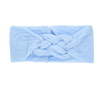Bandeau Tressé Doux pour Bébés Bleu Ciel