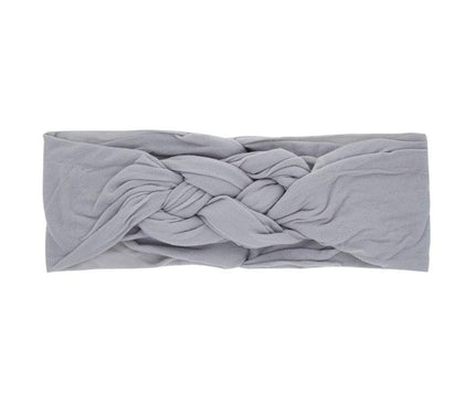 Bandeau Tressé Doux pour Bébés Gris