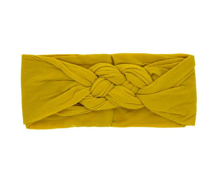 Bandeau Tressé Doux pour Bébés Ocre