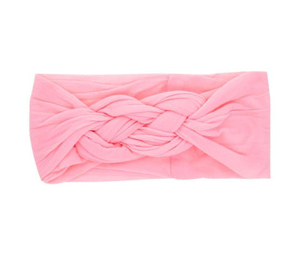 Bandeau Tressé Doux pour Bébés Rose Clair