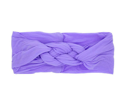 Bandeau Tressé Doux pour Bébés Mauve