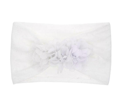 Bandeau Enfant avec Fleur Blanc