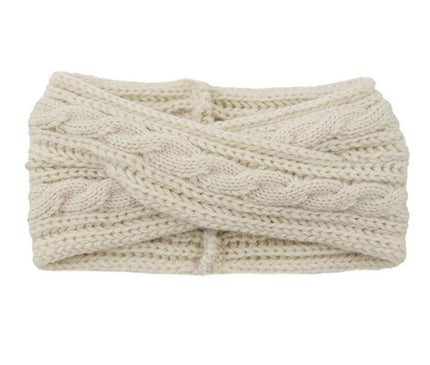 Bandeau Tricoté en Laine Ecume