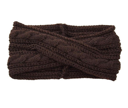 Bandeau Tricoté en Laine Marron