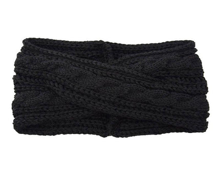 Bandeau Tricoté en Laine Noir