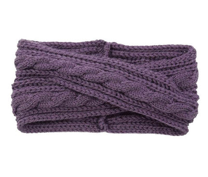 Bandeau Tricoté en Laine Violet