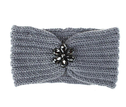 Bandeau Tricoté Main Féminin Gris