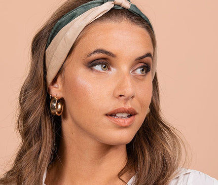 Accessoire Cheveux Élégant Beige Vert Alpin