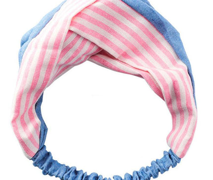 Bandeau Torsadé Rayures Chic Rose clair