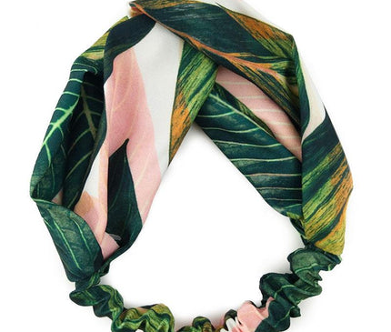 Bandeau Torsadé Effet Satiné Rose poudre