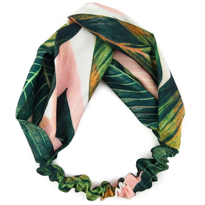 Bandeau Torsadé Effet Satiné Rose poudre