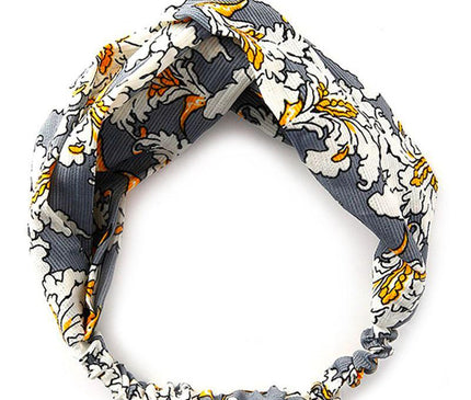 Bandeau Floral Japonais Chic Gris